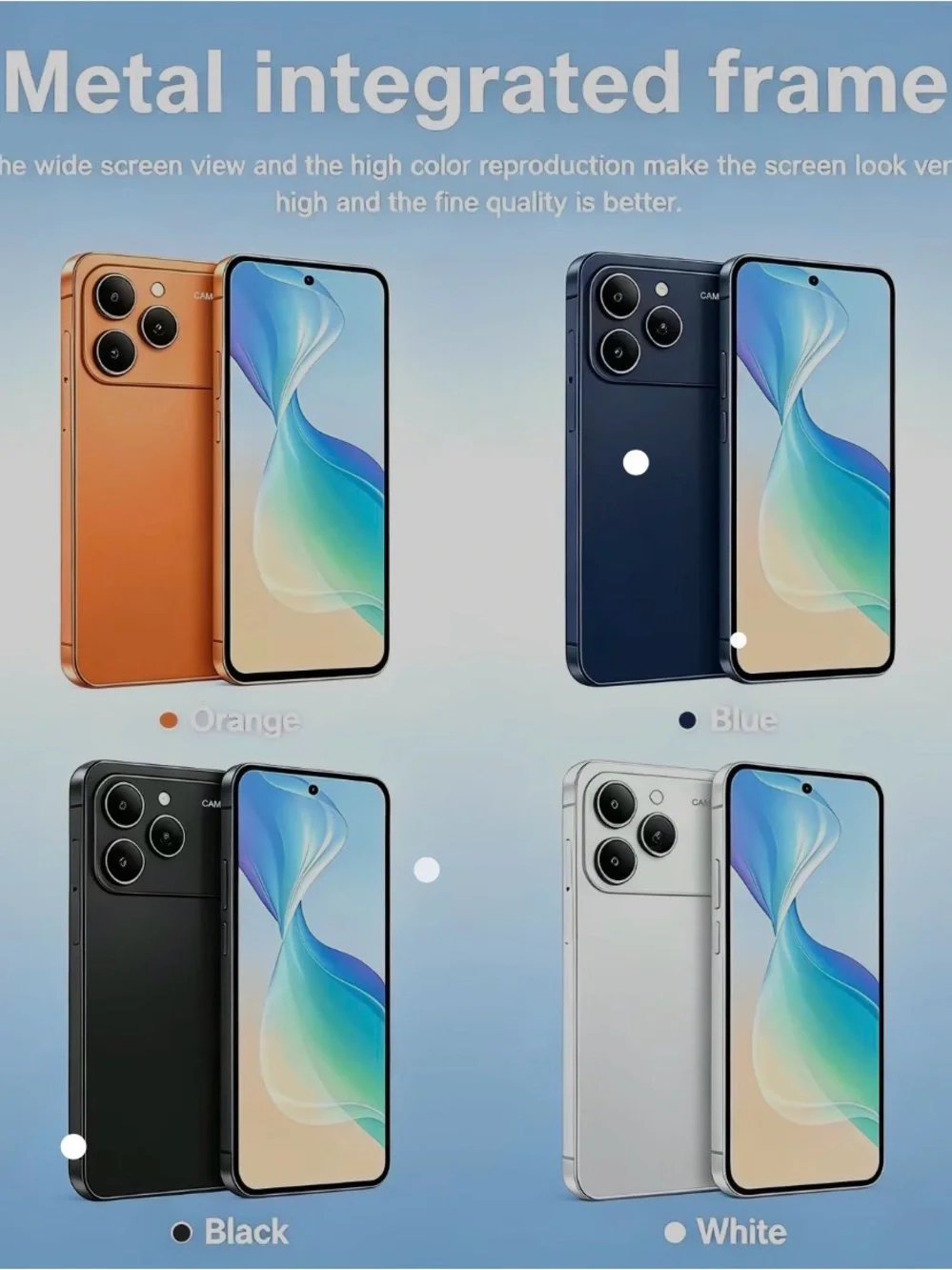 Orange Unbranded Smartphone with Triple Rear Cameras